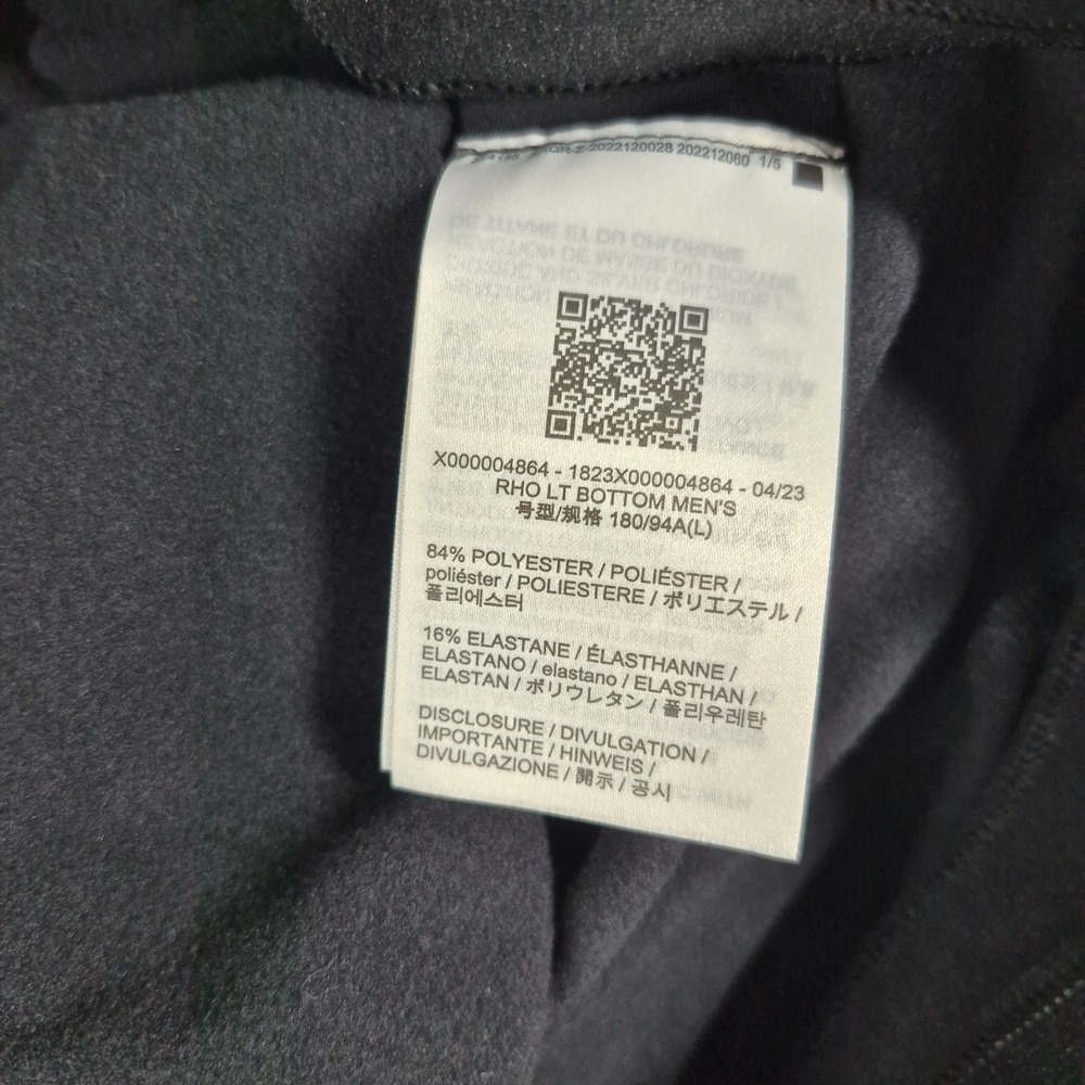 Arc'teryx Rho LT Baselayer Bottoms Pants Men's Large Black Outdoor Active Hike - Picture 8 of 9